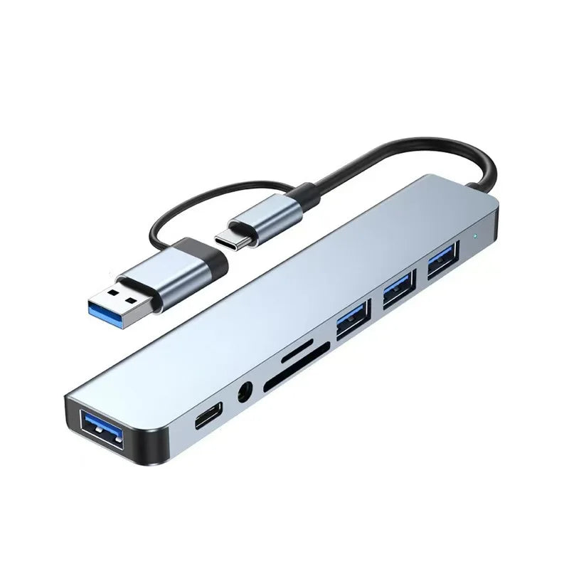 8-in-1 USB-C Hub Adapter with Multi-Port Expansion