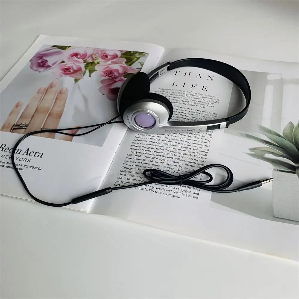CD Fashion Retro Classic Headset Classic Y2K Wired Headphone over Ear Earbud 3.5Mm Type C Millennium Wind Vintage