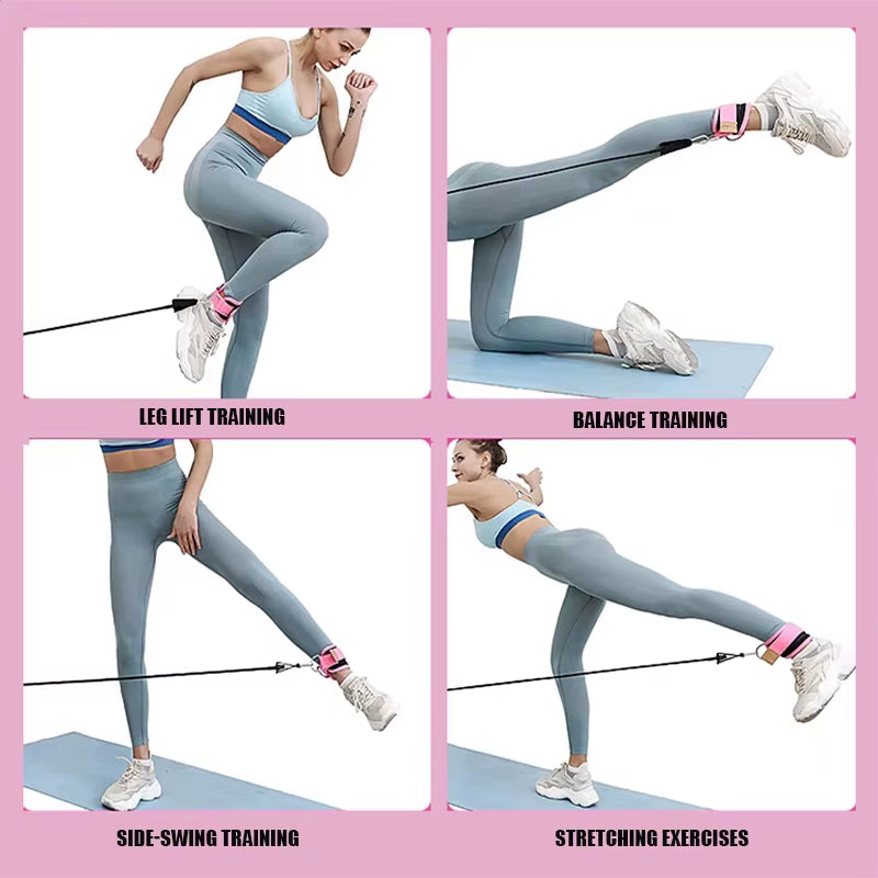 Multi-Functional Ankle Straps Resistance Bands Set