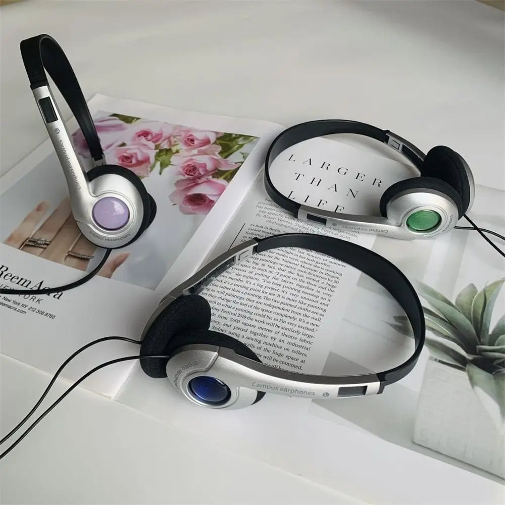 CD Fashion Retro Classic Headset Classic Y2K Wired Headphone over Ear Earbud 3.5Mm Type C Millennium Wind Vintage