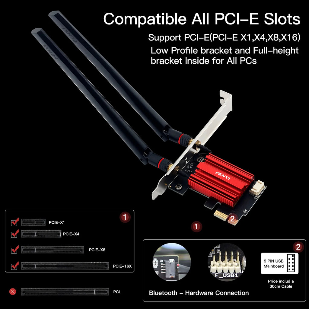 AC1200 WiFi 5 PCIe Wireless Adapter with Bluetooth 4.0