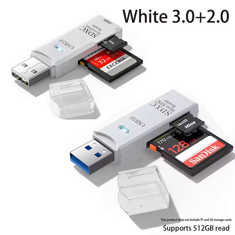 2-in-1 Multi-Functional USB 3.0 TF/SD Memory Card Reader Adapter