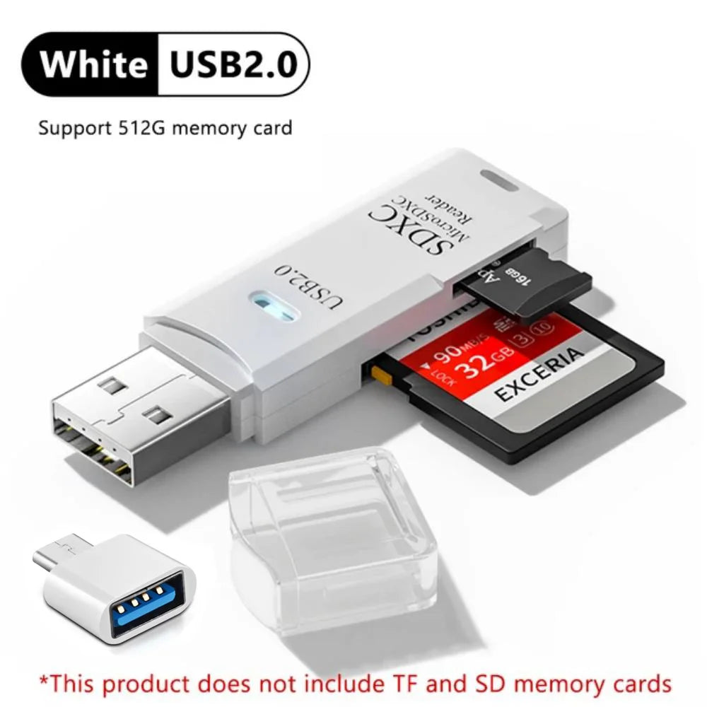 2-in-1 Multi-Functional USB 3.0 TF/SD Memory Card Reader Adapter