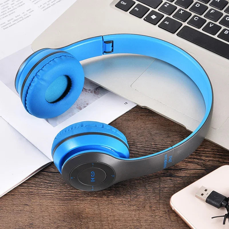 P47 Foldable Wireless Over-Ear & Mini-Invisible Bluetooth 5.0 Headphones