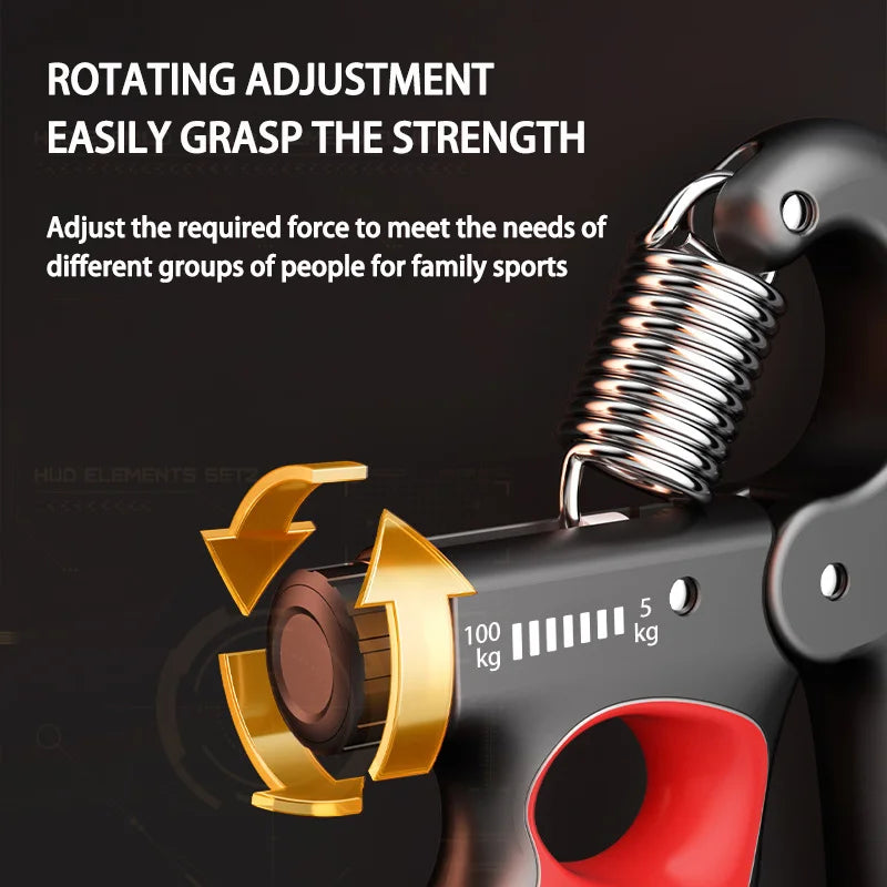5-100kg Adjustable Hand Grip Strengthener with Intelligent Counting