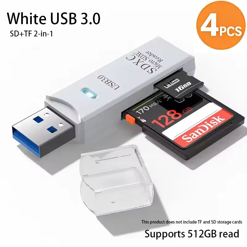2-in-1 Multi-Functional USB 3.0 TF/SD Memory Card Reader Adapter