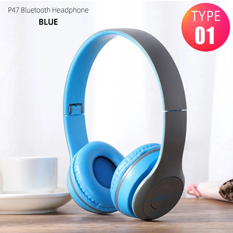 P47 Foldable Wireless Over-Ear & Mini-Invisible Bluetooth 5.0 Headphones