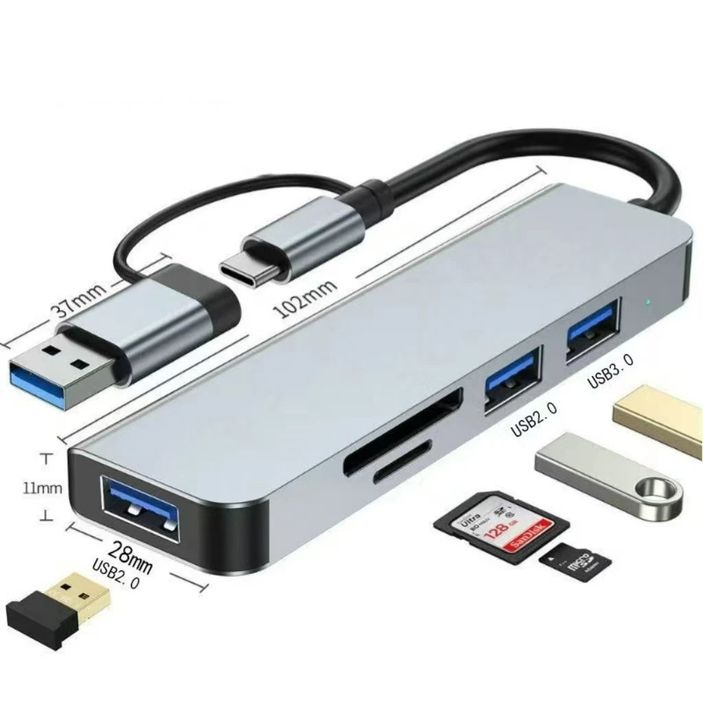 8-in-1 USB-C Hub Adapter with Multi-Port Expansion