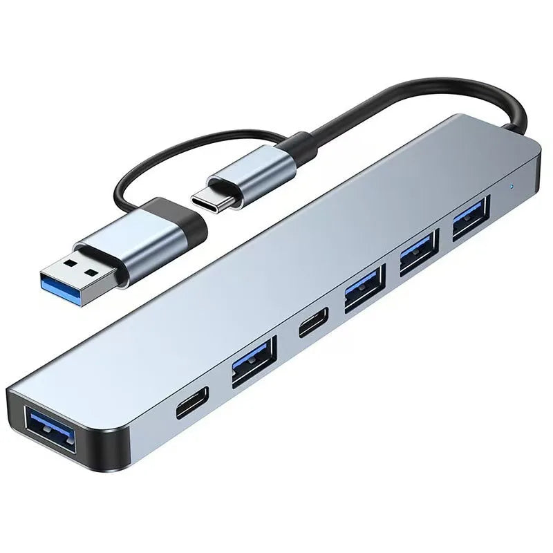8-in-1 USB-C Hub Adapter with Multi-Port Expansion