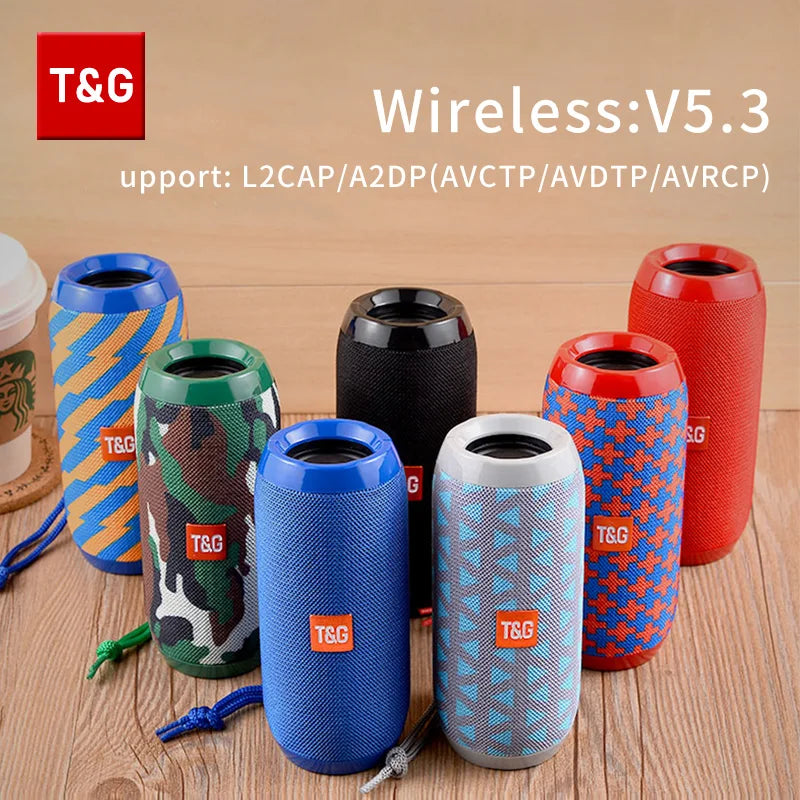 TG117 Portable Waterproof TWS Outdoor Bluetooth Speaker with Stereo Surround Sound