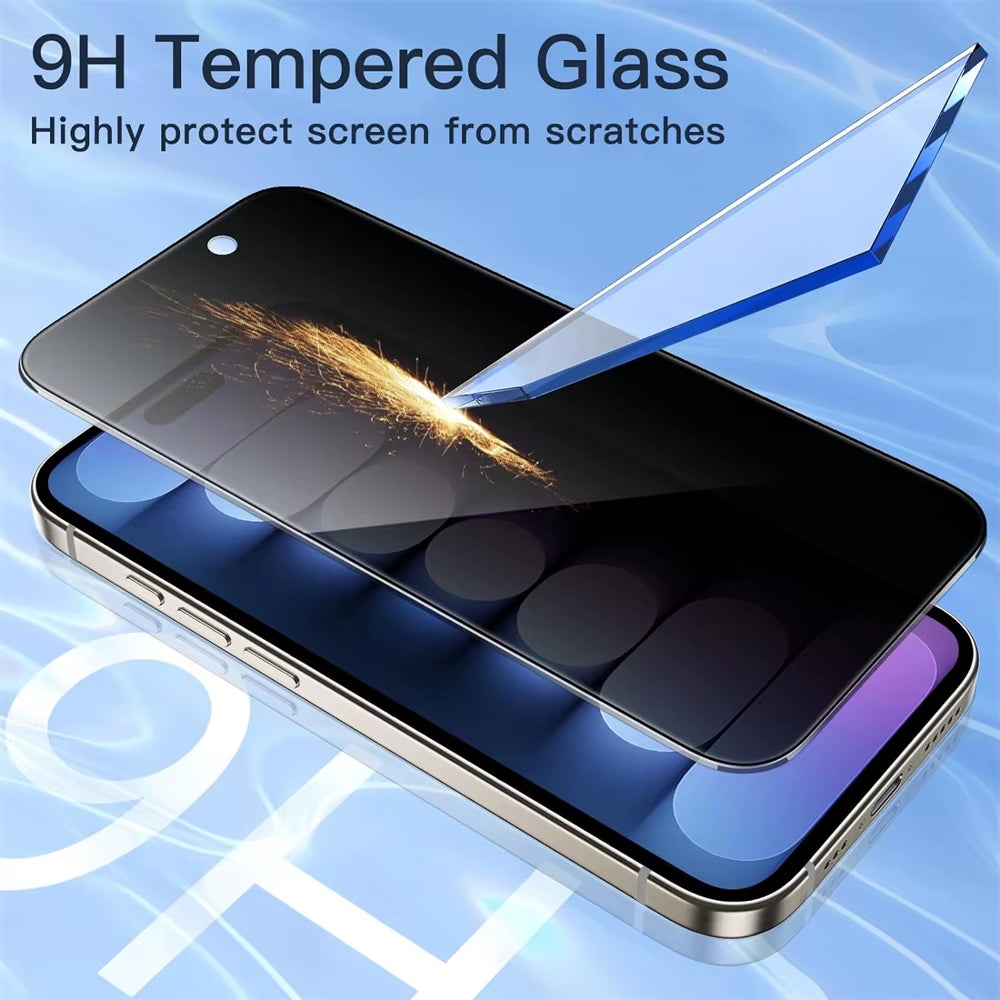 Anti-Spy Privacy Tempered Glass Screen Protectors for iPhone (11 Pro Max to 17 Pro Max)