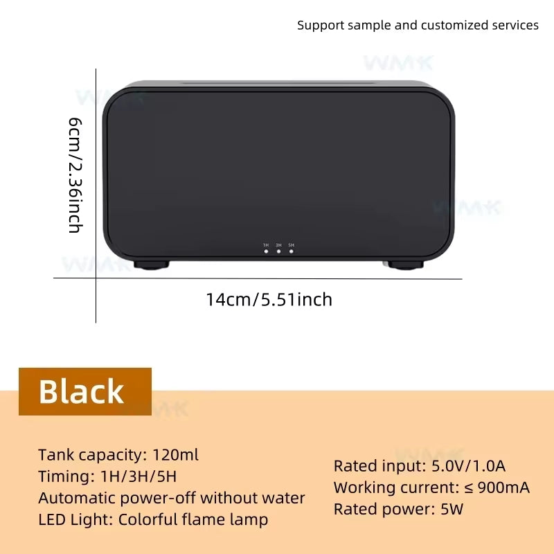 Mini Flame Automatic Air Aroma Humidifier & Diffuser with 7-Color LED Light