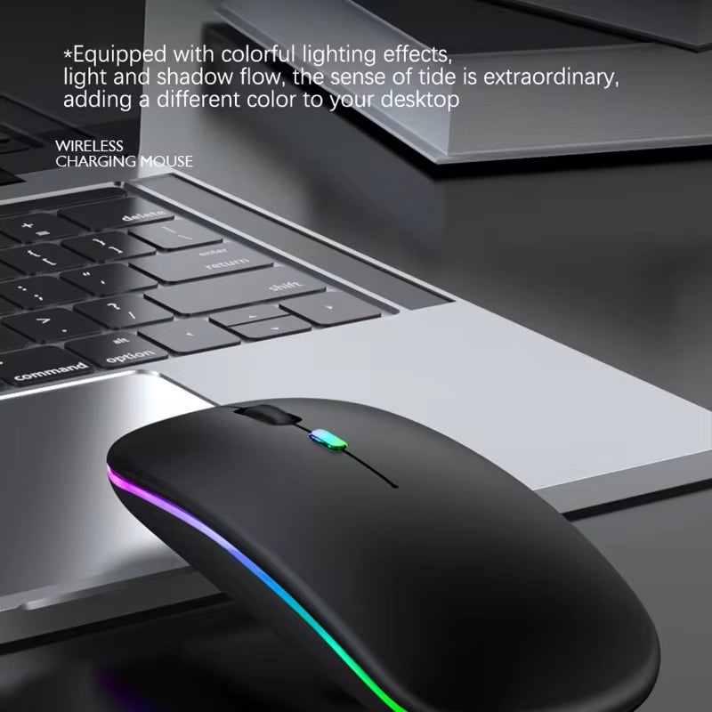 Dual-Mode Rechargeable Wireless RGB Mouse (Bluetooth + 2.4GHz)