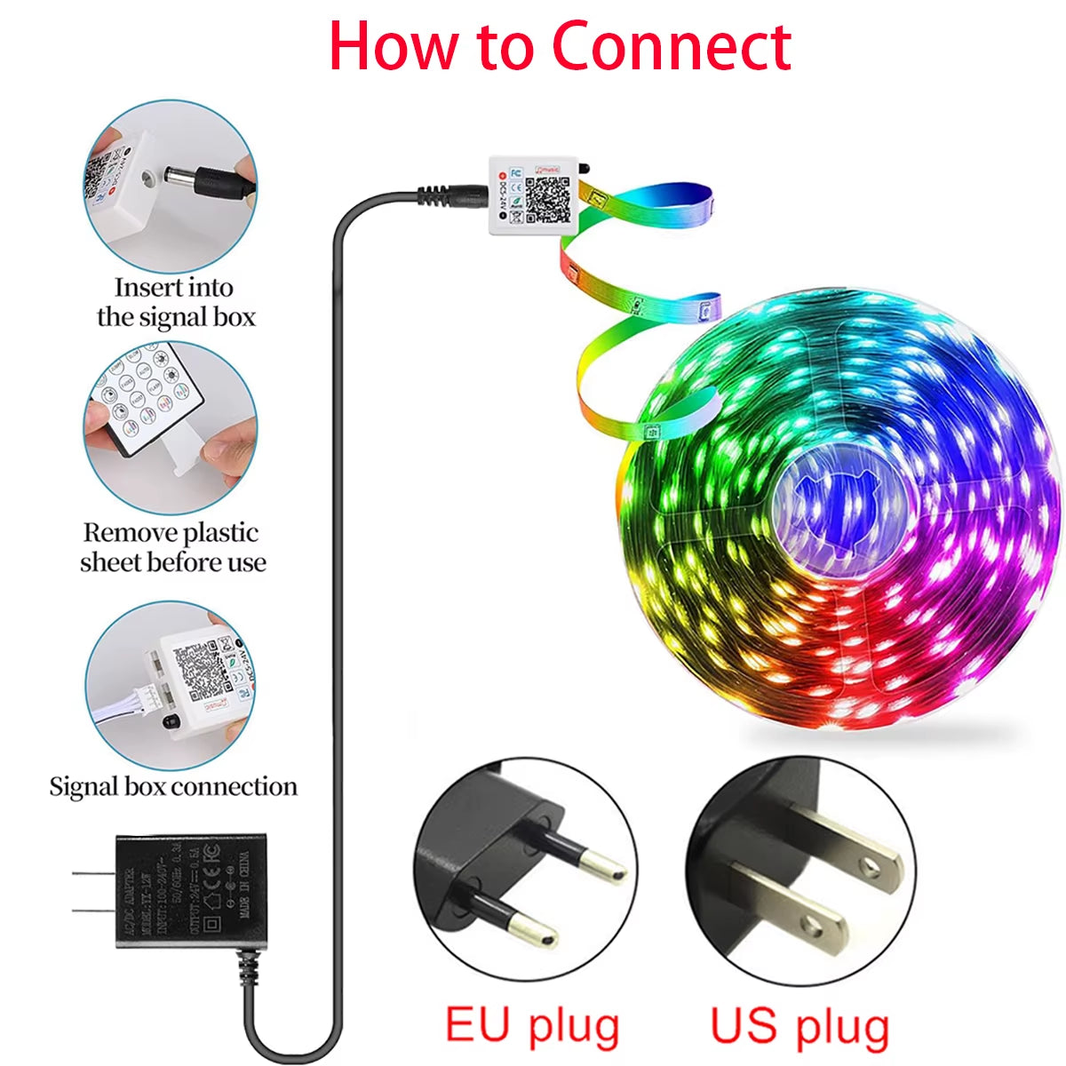 Smart RGB Music/TV Sync LED Strip Lights (10M / 20M / 30M)