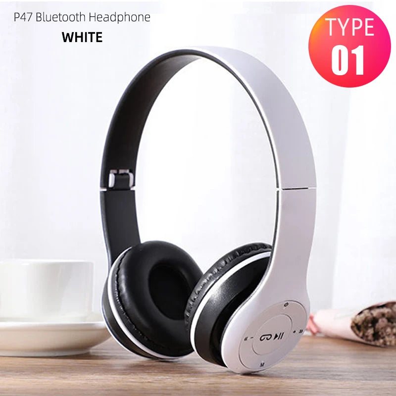 P47 Foldable Wireless Over-Ear & Mini-Invisible Bluetooth 5.0 Headphones