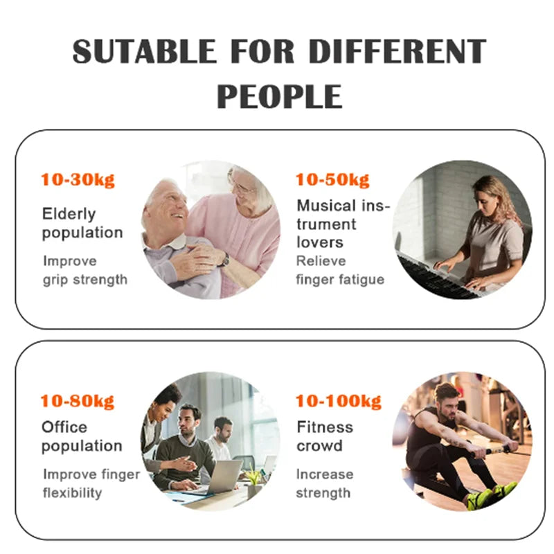 5-100kg Adjustable Hand Grip Strengthener with Intelligent Counting