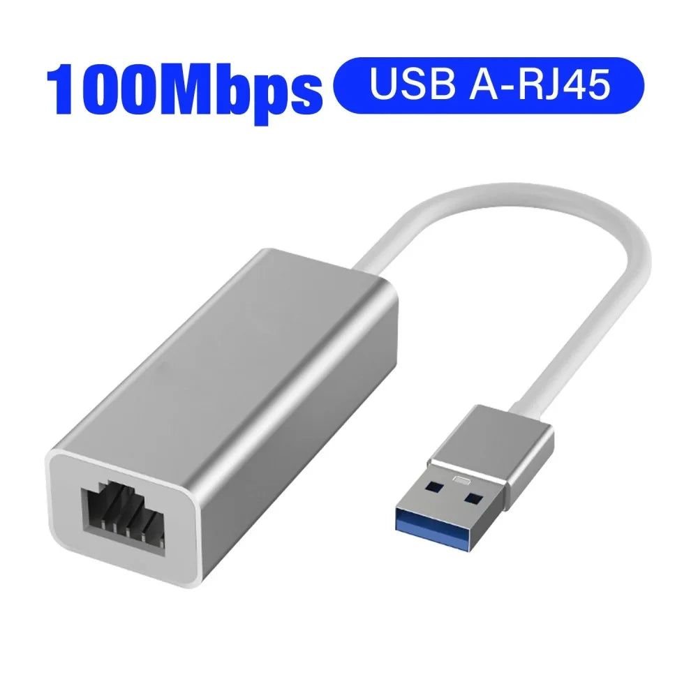 USB Type C to RJ45 Ethernet Adapter Network Card (100/1000Mbps)