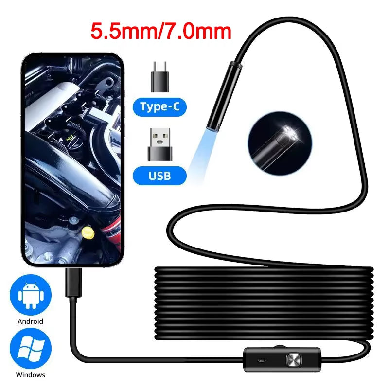 5.5mm / 7.0mm Type-C Android & PC Endoscope Inspection Camera