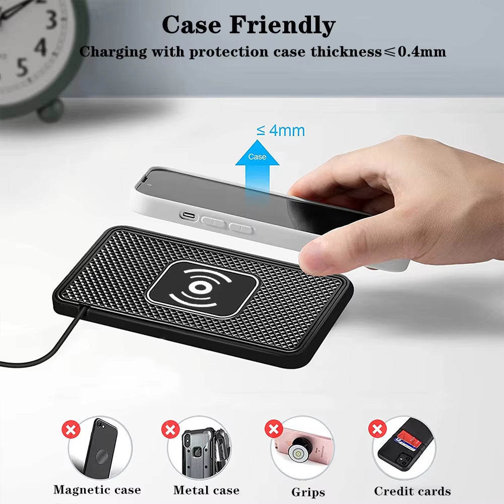 Ultra-Grip Car Wireless Charging Pad