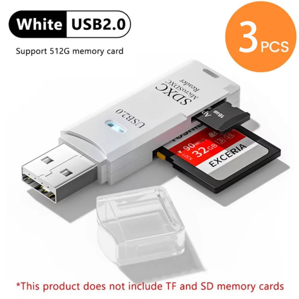 2-in-1 Multi-Functional USB 3.0 TF/SD Memory Card Reader Adapter