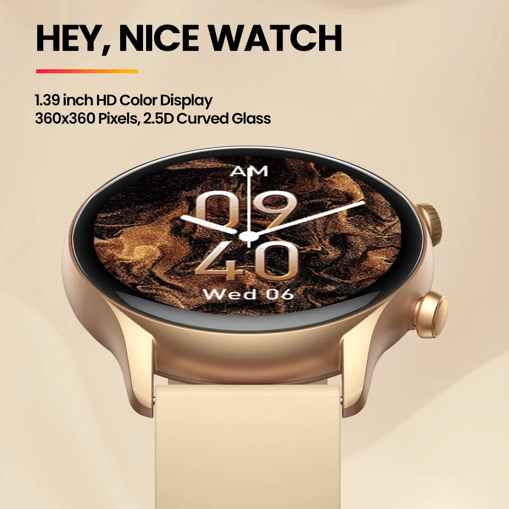 New Btalk 3 Plus Voice Calling Smart Watch 1.39'' Large HD Color Display Fitness Tracking Smartwatch