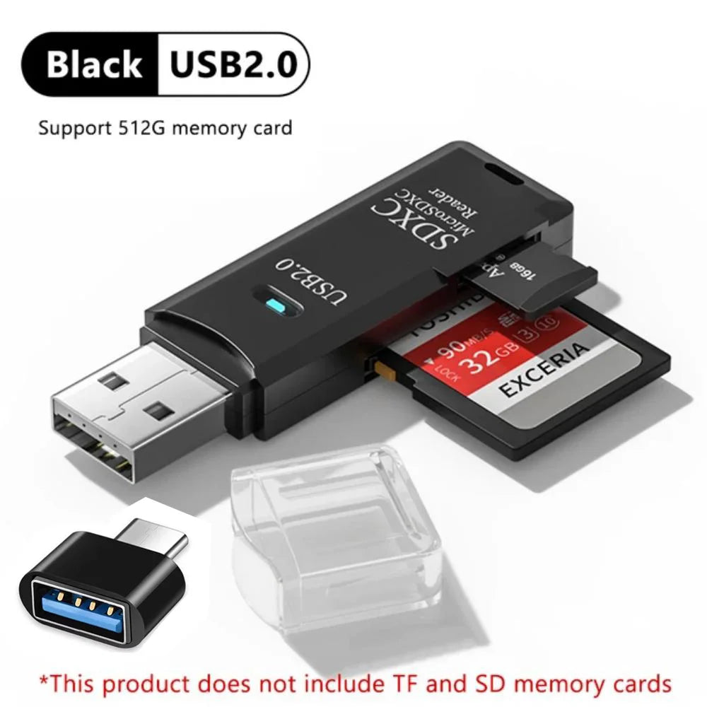 2-in-1 Multi-Functional USB 3.0 TF/SD Memory Card Reader Adapter