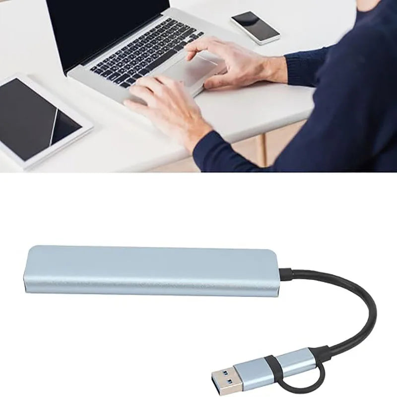 8-in-1 USB-C Hub Adapter with Multi-Port Expansion