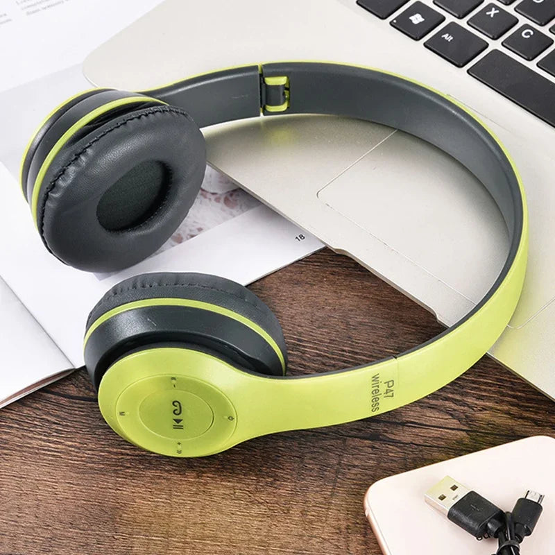 P47 Foldable Wireless Over-Ear & Mini-Invisible Bluetooth 5.0 Headphones