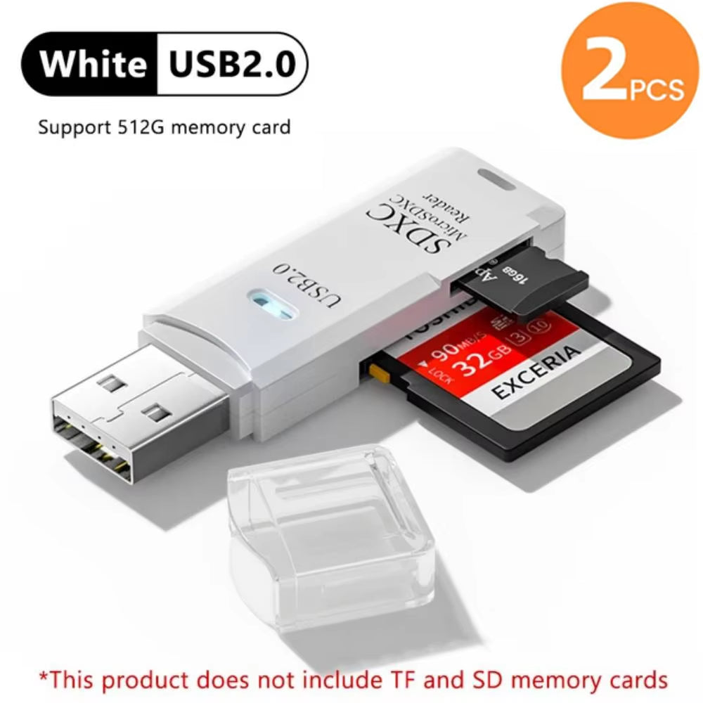2-in-1 Multi-Functional USB 3.0 TF/SD Memory Card Reader Adapter
