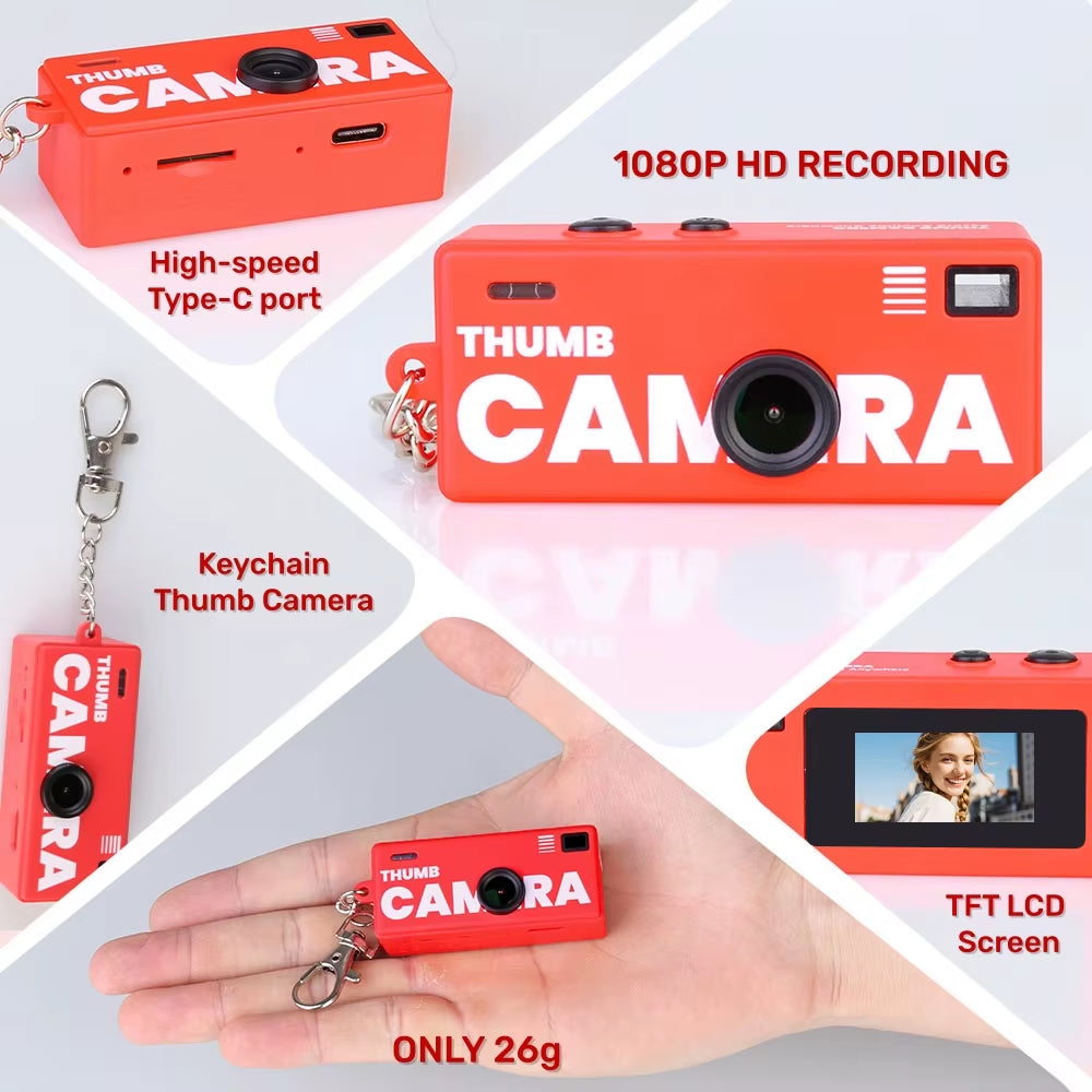 1080P Digital Keychain Mini Camera with 0.96-Inch LCD Screen