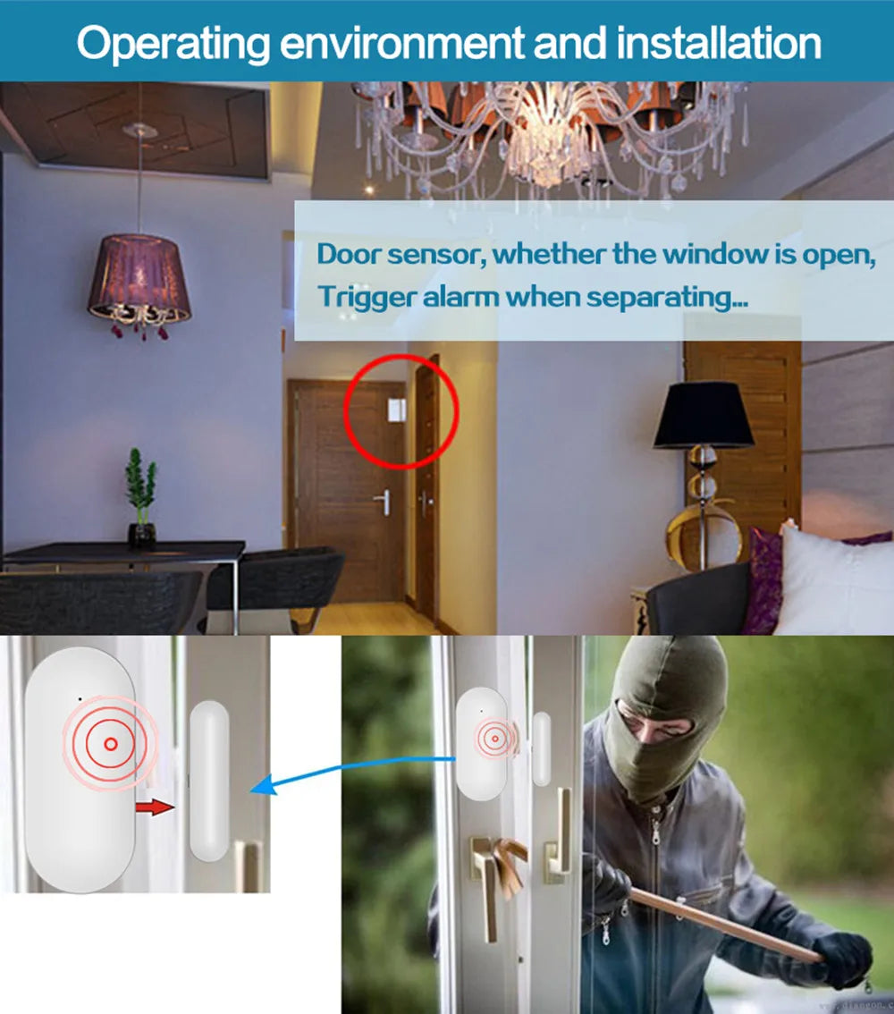 Roll Block | PGST 433MHz Wireless Window & Door Sensor - Smart Security Magnetic Gap Detector