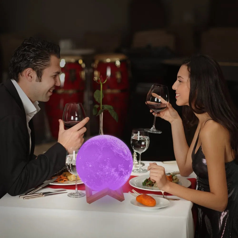 Roll Block | 3D Moon Lamp - Colorful Touch LED Rechargeable Night Light