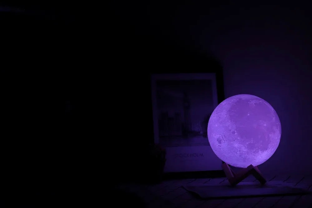 Roll Block | 3D Moon Lamp - Colorful Touch LED Rechargeable Night Light