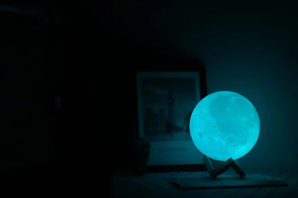 Roll Block | 3D Moon Lamp - Colorful Touch LED Rechargeable Night Light