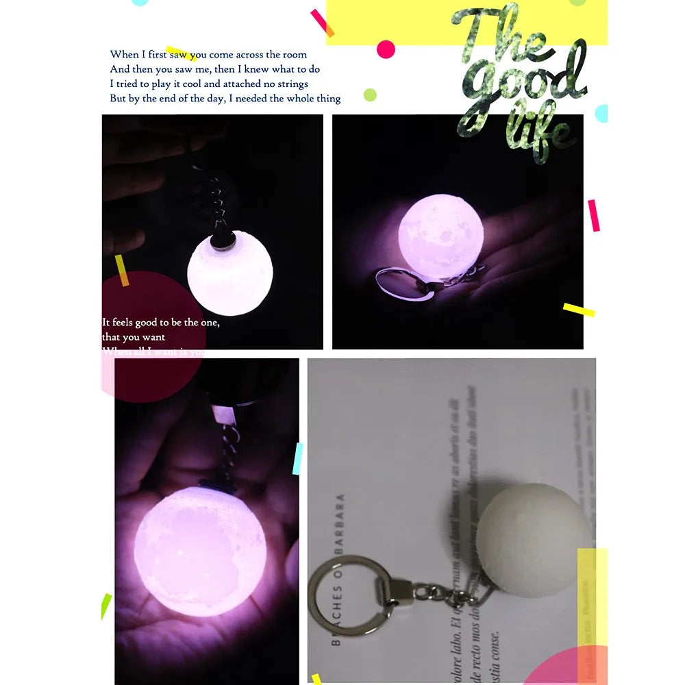 Roll Block | 3D Moon Lamp - Colorful Touch LED Rechargeable Night Light