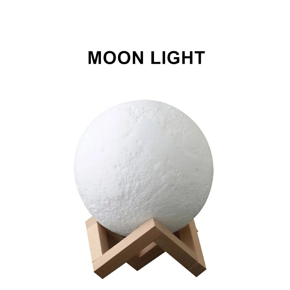 Roll Block | 3D Moon Lamp - Colorful Touch LED Rechargeable Night Light