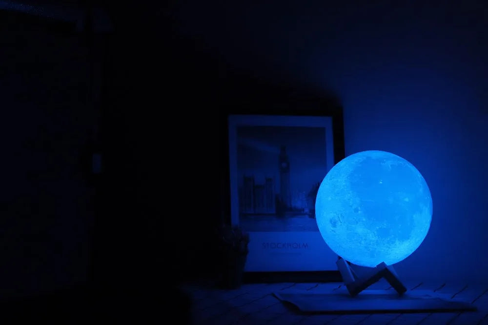 Roll Block | 3D Moon Lamp - Colorful Touch LED Rechargeable Night Light