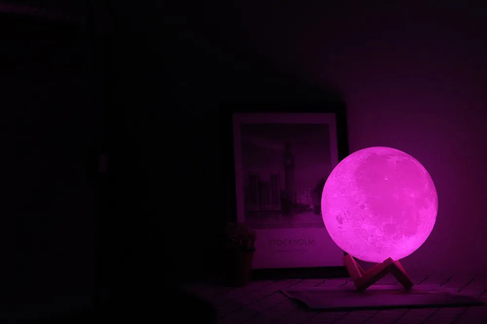 Roll Block | 3D Moon Lamp - Colorful Touch LED Rechargeable Night Light