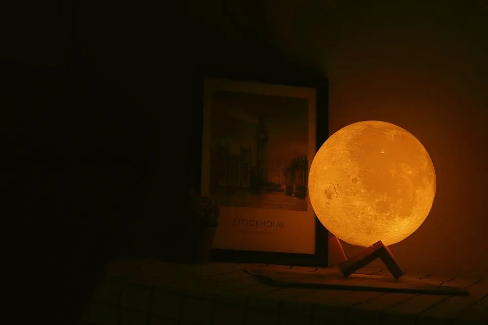 Roll Block | 3D Moon Lamp - Colorful Touch LED Rechargeable Night Light