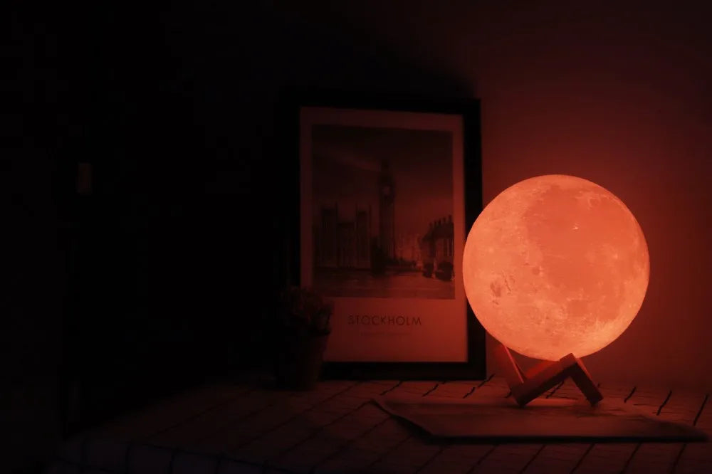 Roll Block | 3D Moon Lamp - Colorful Touch LED Rechargeable Night Light