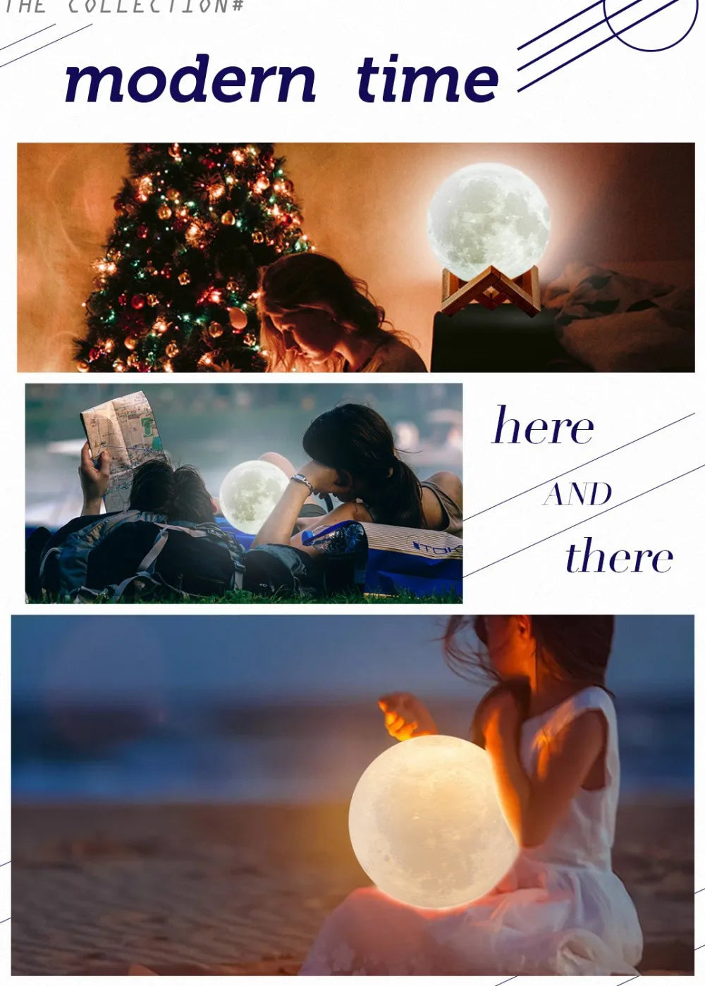 Roll Block | 3D Moon Lamp - Colorful Touch LED Rechargeable Night Light