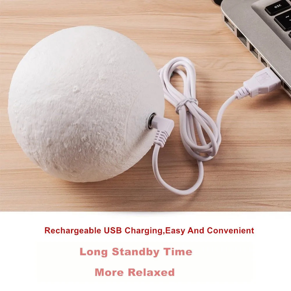 Roll Block | 3D Moon Lamp - Colorful Touch LED Rechargeable Night Light