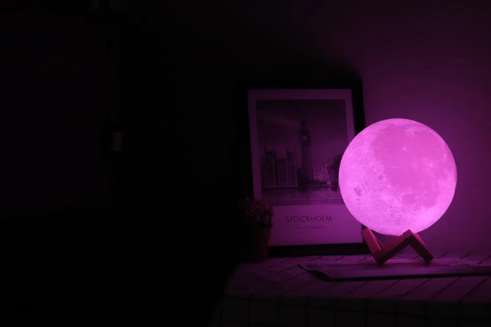 Roll Block | 3D Moon Lamp - Colorful Touch LED Rechargeable Night Light