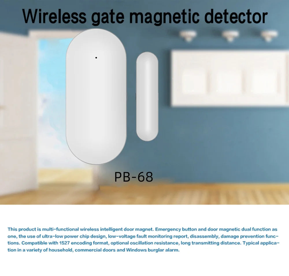 Roll Block | PGST 433MHz Wireless Window & Door Sensor - Smart Security Magnetic Gap Detector