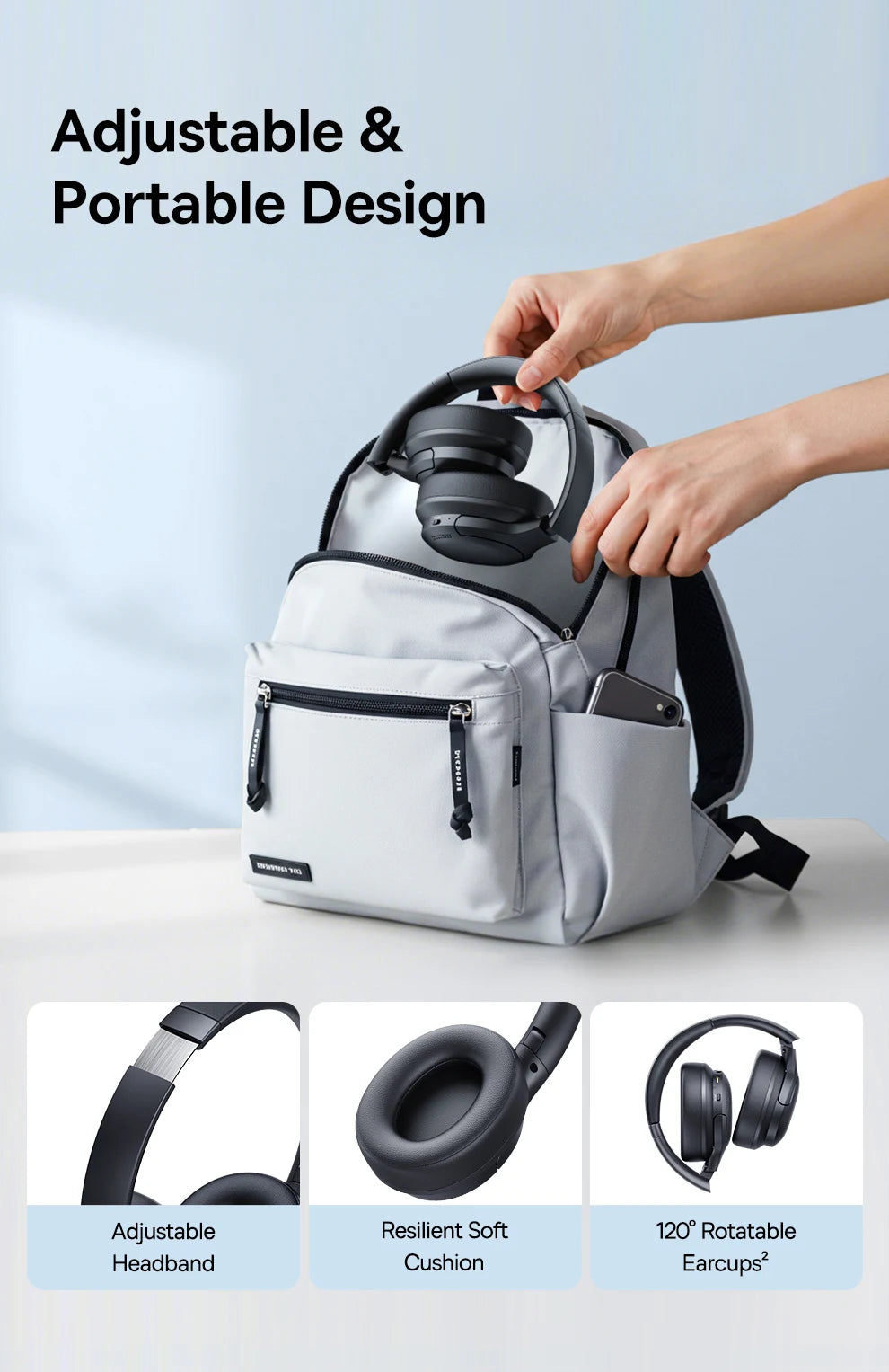 Roll Block | Baseus BH1 Wireless Headphones - 80H Playtime Super Bass Over-Ear Headset