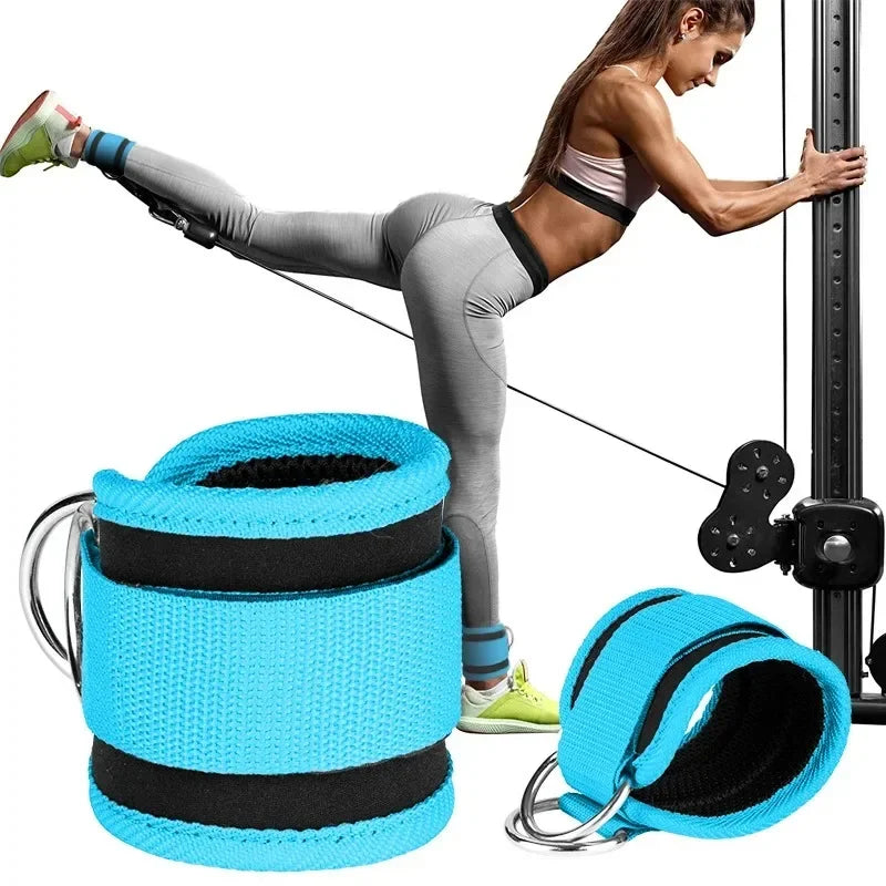 Roll Block | Heavy-Duty Double D-Ring Cable Ankle Straps - Premium Gym Cuffs for Glutes & Leg Training
