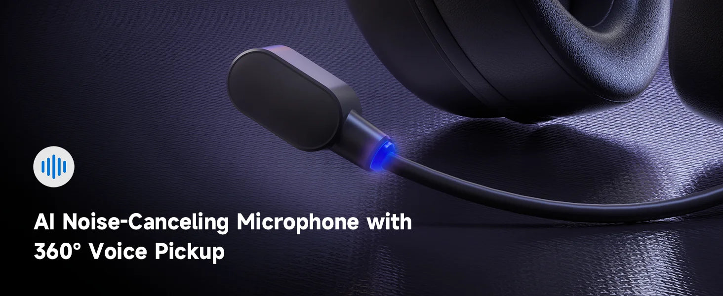 Roll Block | MCHOSE V9 Pro Gaming Wireless Headset - AI Noise Canceling Tech & Surround Sound 7.1 Low-Latency Headphones