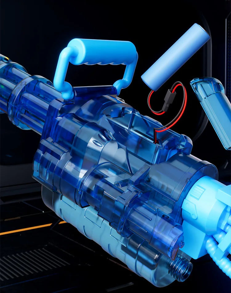 Roll Block | Motorized Automatic Firing Electric Gatling Water Gun - Heavy-Duty Hydro Blaster