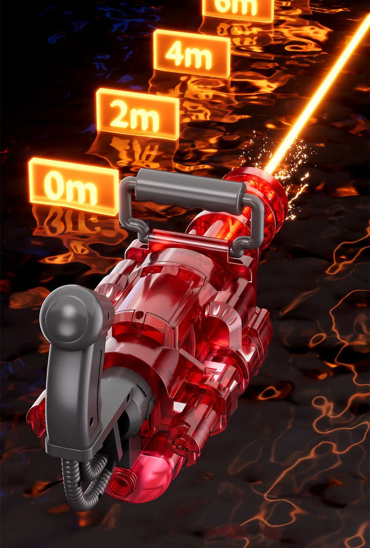 Roll Block | Motorized Automatic Firing Electric Gatling Water Gun - Heavy-Duty Hydro Blaster