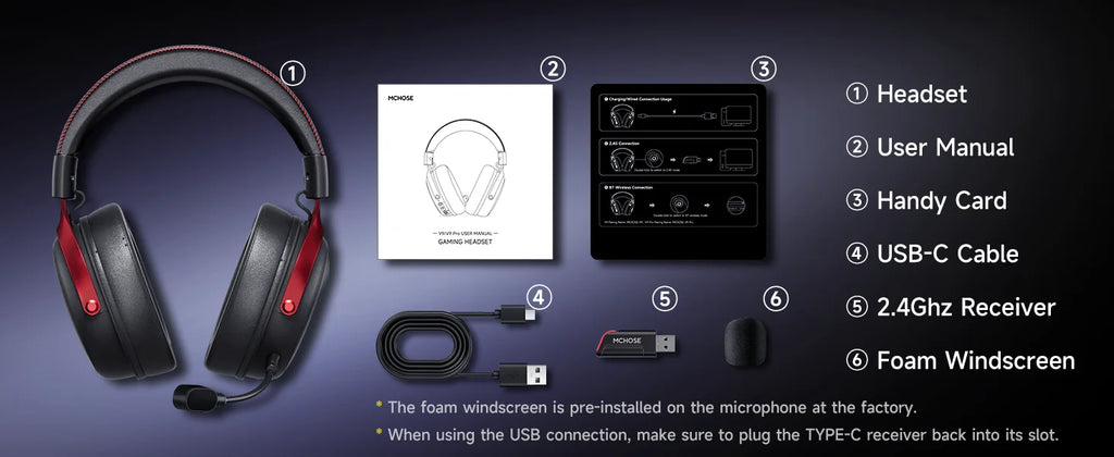 Roll Block | MCHOSE V9 Pro Gaming Wireless Headset - AI Noise Canceling Tech & Surround Sound 7.1 Low-Latency Headphones